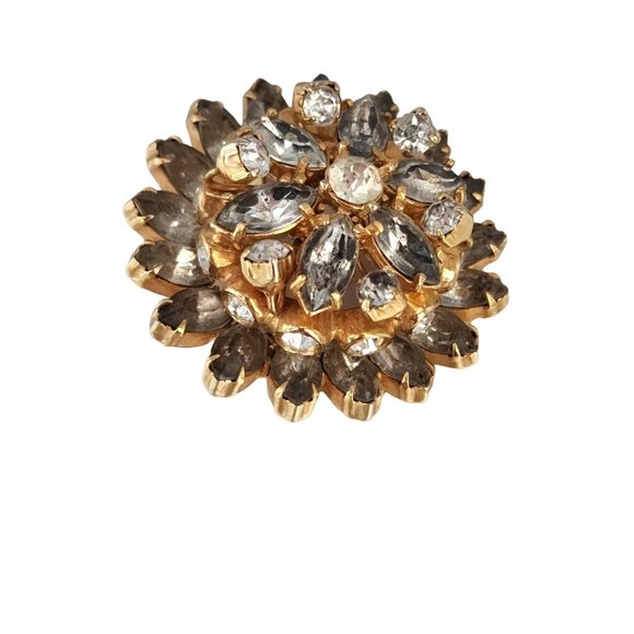 Vintage Signed Pauline Trigere Stunning Raised Flower Brooch & Earrings Set A593 - Picture 2 of 7